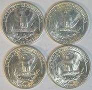 Superb Gem BU 1942-D, 44-D, 44-S, & 1945-D Washington Quarters