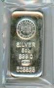 Emirites Metals pure .999 fine silver 5 Troy Oz bar in plastic
