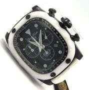 Glam Rock rectangle chronograph black quartz watch