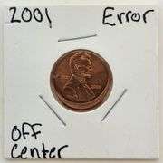 2001 Off Center Lincoln Cent Error