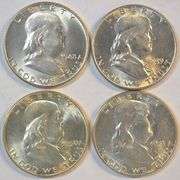 Choice to Gem BU 1948 to 1951 'P' Franklin Half Dollars. Some FBL's