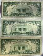 Three 1963 Star $5 US Notes
