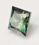 Huge 12 Ct Sparkling Forest Green Princess Cut Fire Moissanite Solitaire