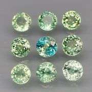 Exotic 2.70ct 9pc single vein blue green Sapphire set