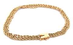 Nice 14k YG 3 Strand Rope Bracelet