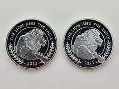 (2) 2023 Lion And The Eagle, 1 Oz Silver