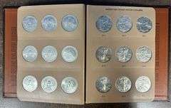 Superb Gem BU Complete 36-pc $1 Silver Eagle Set 1986-2021. Custom album