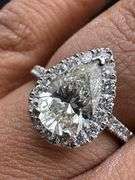 18K White Gold Pear Cut Diamond Ring of 2.46ct