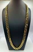 Huge  252.2 Gram 14 Kt Yellow Gold Plated Curb Link Necklace