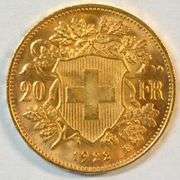 Superb Gem BU 1922 Swiss 20 Francs Gold Piece