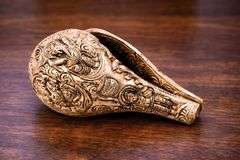 Rare Brass Conch Shankha with Carvings