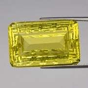 Fancy emerald cut 21.23 carat Brazilian Citrine!