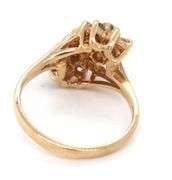 Classic 14K YG Diamond Watrfall Cluster Ring