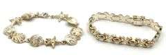 Lot of 2 Vintage 925 sterling silver bracelets