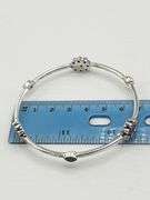 925 Sterling Silver Ruby And Emerald Accents Along The Bangle Bracelet