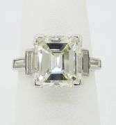 3.95CTW GIA Certified Art Deco Diamond Ring