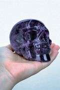 Hand Carved Natural Quartz Amethyst Crystal Skull