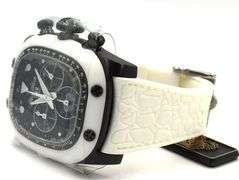 Glam Rock rectangle chronograph black quartz watch