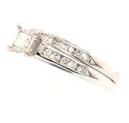 10kt White gold princess cut diamond wedding set