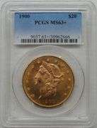 1900 $20 Liberty Head Gold Double Eagle – PCGS MS63+ – 1 oz .9675 Fine Gold