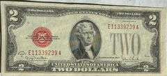 1928 G Very Near Unc Red Seal $2 US Note.
