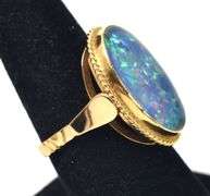 Perfect 22K Yellow Gold Opal Mosaic Ring