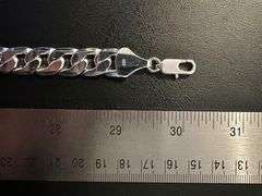 Huge 138.7 Gram .925 Sterling Silver Plate Cuban Link Necklace