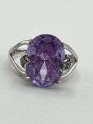 925 Sterling Silver Two Unit Amethyst And Blue Topaz Rings Lot