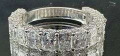 14K White Gold Antique Radiant Cut Wedding Band of Lab Diamonds of 3.70ct