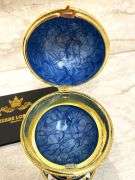 Handcrafted Sapphire & Gold Egg Trinket Box – Symbol of Good Luck and Prosperity