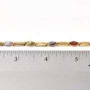 Colorful Cz Gemstone Bracelet in Vermeil Sterling Silver.