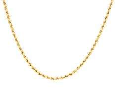 Fashionable 14K YG Hollow Rope Necklace