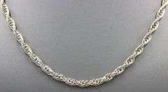 Italian 925 sterling silver rope chain necklace