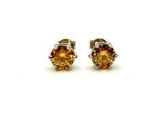 Dazzling 2 Ctw Simulated Imperial Topaz Earrings