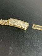 CERTIFIED 14K YELLOW GOLD CUBAN LINK CHAIN  WITH DIAMONDS