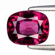 Simply gorgeous! 3.62ct VS grade cushion cut Rhodolite Garnet!