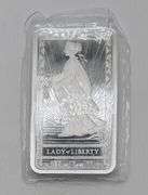 Pamp Suisse 10 Silver Bar: Newmont Lady of Liberty