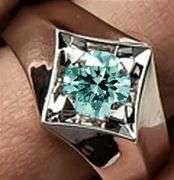 Men's Sparkling 2.25 Ct Mint Green Fire Moissanite Ring