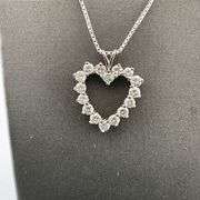 CERITIFED 14K WHITE GOLD CHAIN WITH DIAMOND PENDANT