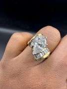 14K Yellow Gold Marquise Cut Diamond Ring of 3.85