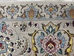 Handmade Fine Silk Persian Isfahan 7.11x5.2