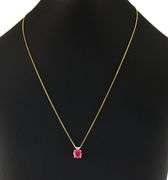 2.27ct Oval Ruby and 0.05ctw Diamond Pendant Necklace in 14K
