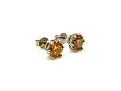 Dazzling 2 Ctw Simulated Imperial Topaz Earrings