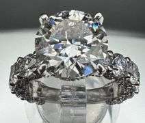 14K White Gold Round Brilliant Cut Lab Diamond Ring of 8.70ct