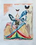 Highly Collectible and Rare Salvador Dali Wood Engraving from Le Tricorne Salvador Dali The Queen of