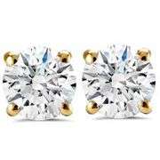 Certified 3.96 CTTW Round Brilliant Cut Lab Diamond Earrings. Huge!