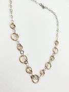 M Italy 925 sterling Silver Two Tone Circle Link Necklace