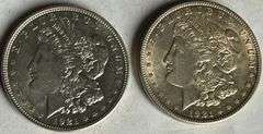 1921 P Slider &1921 D Unc Morgans