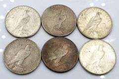 Six Peace Dollars