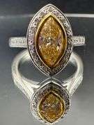 14K Two-tone Gold Marquise Diamond Ring of 1.30ct